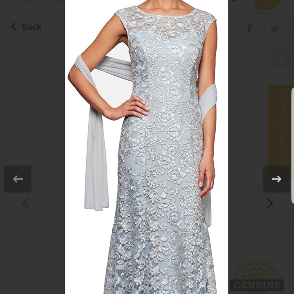 Alex Evenings Women's Long Sleeveless Dress with Shawl